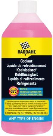 Охолоджувальна рідина BARDAHL G12+, концентрат, червоний, 1 л (8511)